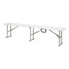 Bancă pliabilă Mirpol Vivid, HDPE, 183x28x43cm, Sarcina 180kg, Albă
