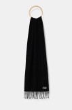 Bally fular de l&acirc;nă culoarea negru, uni, WSC04W