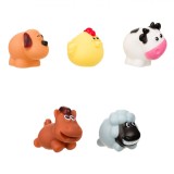 Set 5 jucarii pentru baie si piscina copii, animale de la ferma, multicolor, Oem