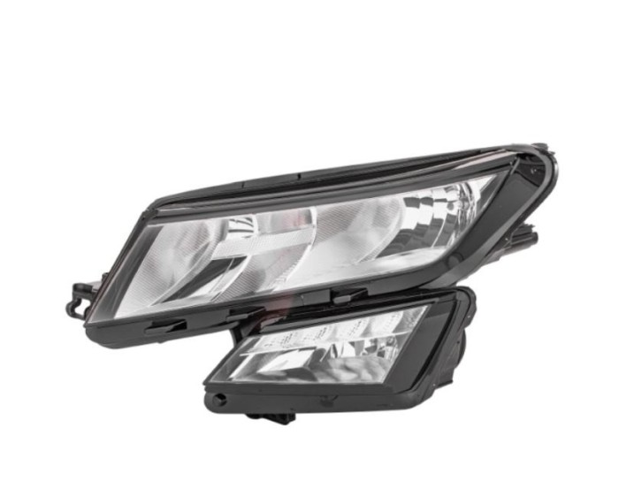 Far SKODA KODIAQ, 10.2016-, HELLA, fata, partea stanga, cu &amp;#39;lumina de zi&amp;#39; tip LED;tip bec H7+H7+H8+LED+PWY24W+W5W; electric; cu motor;