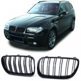 Grila sport cu dublu fante, performanta, lucioasa, potrivita pentru BMW X3 E83 06-11 Performance AutoTuning