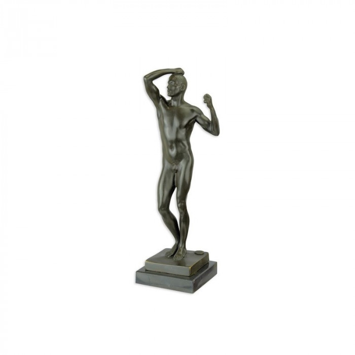 Adam - statueta din bronz pe soclu din marmura BX-6