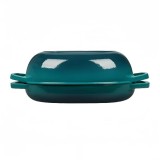 Vas conic din fonta emailata pentru paine si rata, 30 x 24 cm, 4+3 L, turcoaz