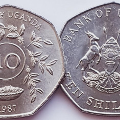 1698 Uganda 10 Shillings 1987 km 30 UNC