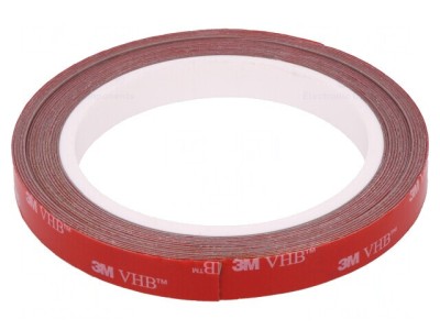 Bandă Acrilică Gri 12mm x 5m 230&amp;deg;C foto