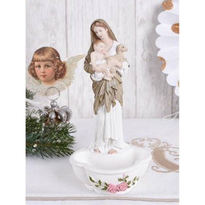 Statueta din ceramica cu Fecioara Maria cu Pruncul WU76831AA foto