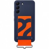 Husa de protectie Samsung Silicone Cover with Strap pentru Galaxy S22 (S901), Navy