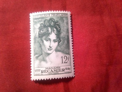 Serie 1 valoare Franta 1950 Mme Recamier foto
