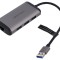 Hub USB RJ45 x3 USB 3.0 neagră