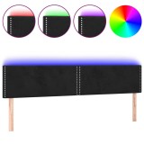 Cumpara ieftin Tablie de pat cu LED, negru, 180x5x78/88 cm, catifea