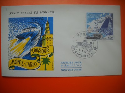 HOPCT PLIC FDC S NR 476 VARSOVIA RALIUL MONTE CARLO 1963 MONACO foto