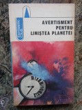 Avertisment pentru liniștea planetei. Antologie S. F. (Constantina Paligora)