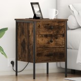 vidaXL Dulap de noapte Stejar afumat 42 x 41 x 61 cm Lemn compozit