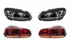 RHD Faruri LED cu Stopuri Full LED Semnal Dinamic VW Golf 6 VI (2008-2013) R20 U Design Performance AutoTuning