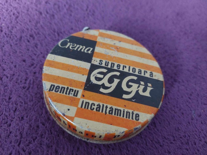 Cutie tabla veche reclama Crema Superioara incaltaminte Eggu-Combinatul PLOIESTI