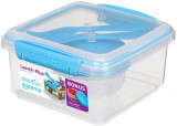 Cutie alimente cu tacamuri din plastic si mini bol Sistema Lunch Plus To Go 1.2L