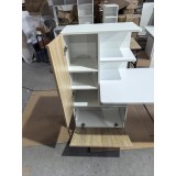 HOMCOM Birou pentru calculator cu bibliotecă, birou informatic, dulap și rafturi deschise, 150x55x122 cm, alb și natural | Aosom Romania