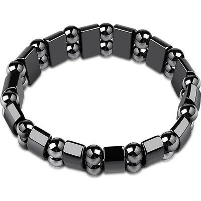 Bratara magnetica piatra multihematita, efect bio-magnetic al tensiunii arteriale, femei si barbati, elastica negru foto