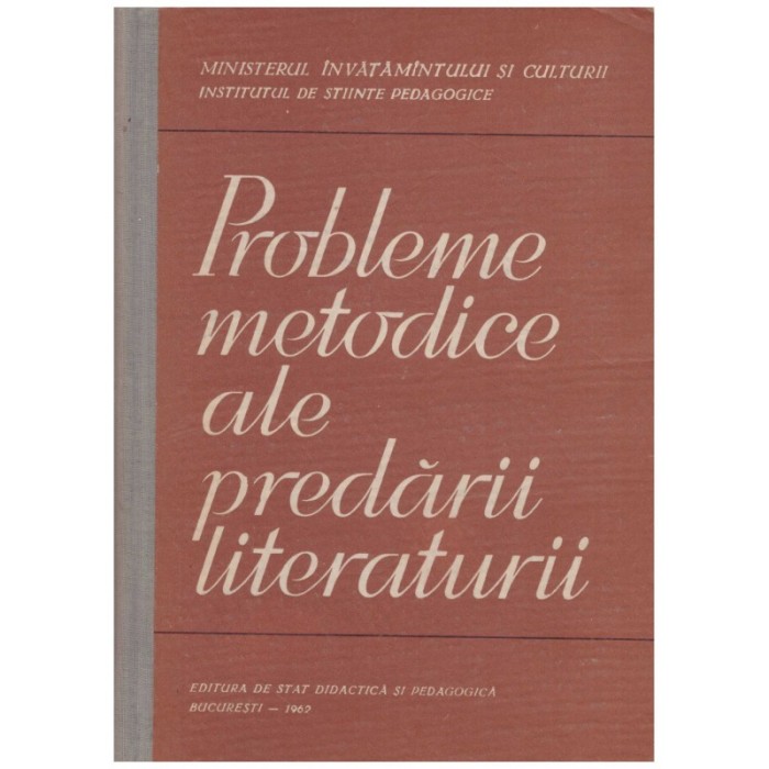 - Probleme metodice ale predarii literaturii - 130491
