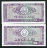 q609 PERECHE CONSECUTIVA 10 LEI 1966 NECIRCULATA UNC