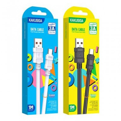 Cablu de Date / Incarcare Kakusiga KSC-806, USB Type-C, 3A 1m, Negru Blister foto