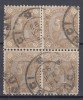 1890/91 LP 47 i CAROL CIFRA IN 4 COLTURI FARA FILIGRAN BLOC STAMPILA BUCURESTI, Stampilat