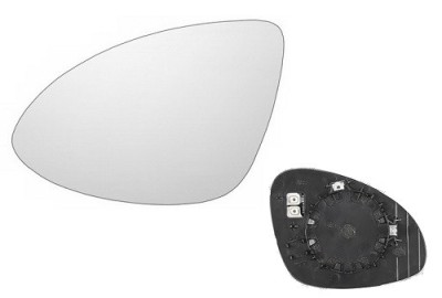 Geam oglinda exterioara cu suport fixare Porsche Cayenne (92a), 04.2010-12.2014, Stanga, incalzita; geam asferic; cromat; pentru oglinzi cu camera, V foto