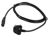 Cablu Alimentare 3x1mm2 BS 1363 la IEC C13 PVC 2.5m Negru