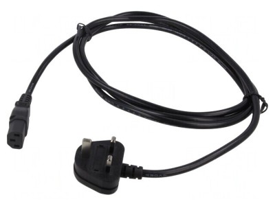 Cablu Alimentare 3x1mm2 BS 1363 la IEC C13 PVC 2.5m Negru foto