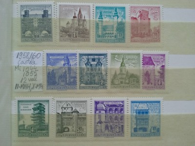 1958-1960- Austria-castele-Mi1044-1055-12val.-11MNH-1MH foto
