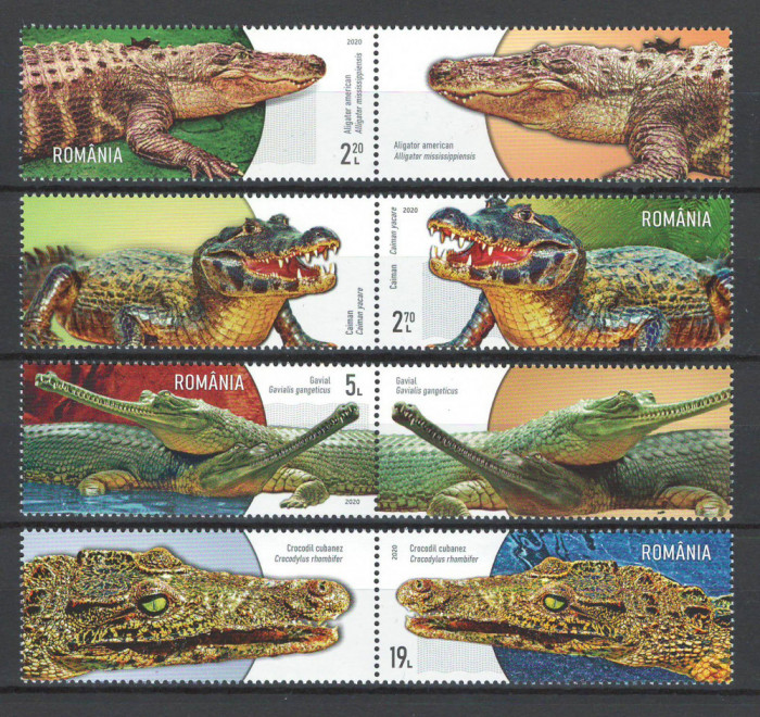 Romania 2020 - LP 2307 nestampilat - Crocodili - serie + vinieta