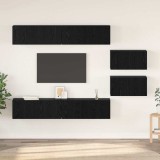 Set comodă TV cu raft Altele 6 pcs Stejar Negru 80 x 30 x 30.5 cm mic