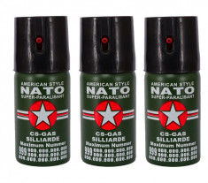 3 spray NATO paralizant de buzunar cu piper foto