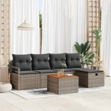 Cumpara ieftin Set de canapele pentru grădină cu pernă 6 pcs Gri Rattan poli
