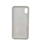 Husa protectie pentru apple iphone xr soft imd tpu marble geometric roz, Flippy