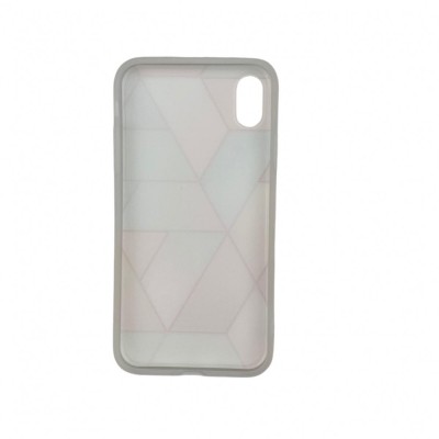 Husa protectie pentru apple iphone xr soft imd tpu marble geometric roz foto