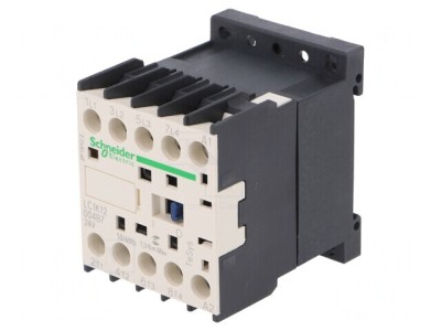 Contactor 4P NO 24VAC 12A pentru șină DIN LC1K12004B7 foto