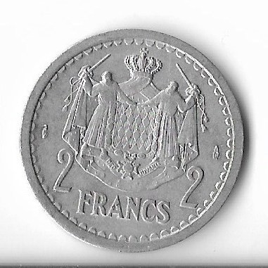 Moneda 2 francs 1943 - Monaco foto