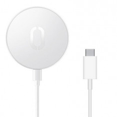 Joyroom încărcător wireless Qi 15 W pentru iPhone (compatibil MagSafe) cablu USB tip C, alb (JR-A28)