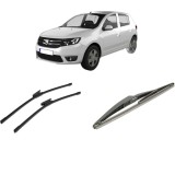 Cumpara ieftin Set 3 stergatoare DACIA SANDERO II 2012-2019, pentru parbriz si luneta, Bosch Twin-Aerotwin