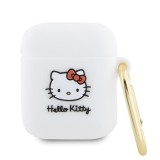 Husa pentru Apple AirPods 1 / AirPods 2 - Hello Kitty Silicone 3D Kitty Head (HKA23DKHSH) - White