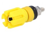 Conector banana 4mm soclu 30A 60VDC galben nichelat 48mm, CLIFF