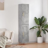 Cumpara ieftin Dulap &icirc;nalt, gri beton, 34,5x34x180 cm, lemn prelucrat