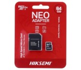 CARD MicroSD HIKSEMI, 64 GB, MicroSDXC, clasa 10, standard UHS-I U1, include adaptor SD &quot;HS-TF-C1/64G/adapter&quot; (timbru verde 0.03 lei)