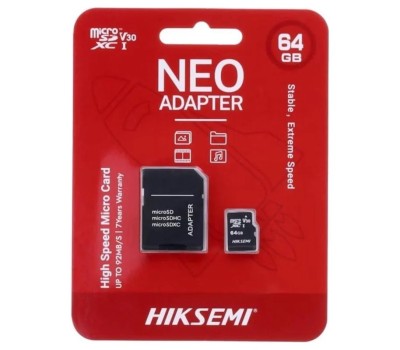 CARD MicroSD HIKSEMI, 64 GB, MicroSDXC, clasa 10, standard UHS-I U1, include adaptor SD &amp;quot;HS-TF-C1/64G/adapter&amp;quot; (timbru verde 0.03 lei) foto