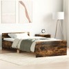 VidaXL Cadru pat fără saltea, stejar fumuriu 75x190 cm lemn prelucrat 835950