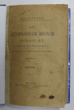 DIN ETYMOLOGICUM MAGNUM ROMANIAE - B.P. HASDEU ,BUCURESTI 1894 , EDITA I-A