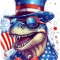 Sticker decorativ, Dinozaur, Albastru, 80 cm, 1348STK-1