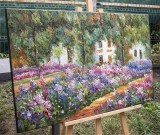 Cumpara ieftin Tablou living celebru pictat manual, Gradina din Giverny, 100x60cm ulei pe panza, reproducere Claude Monet