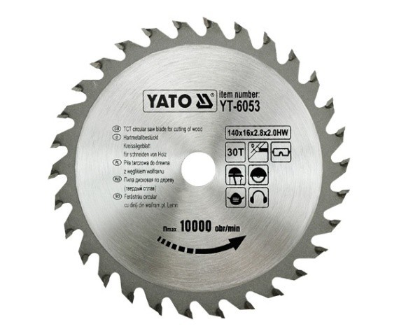 Disc fierastrau wolfram pentru lemn 140 mm x 30T YATO